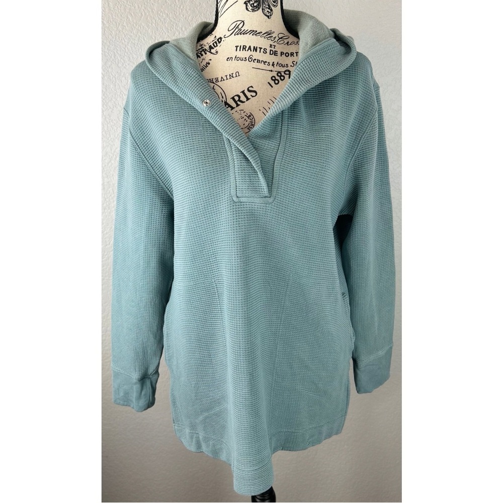 Athleta Womens Coaster Luxe Waffle Hoodie Minimalistic Grey, size Small Petite - Picture 2 of 14